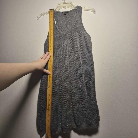 Eileen Fisher Gray Merino Wool Metallic Abstract Texture Knit Racerback Tank Top - Picture 12 of 12